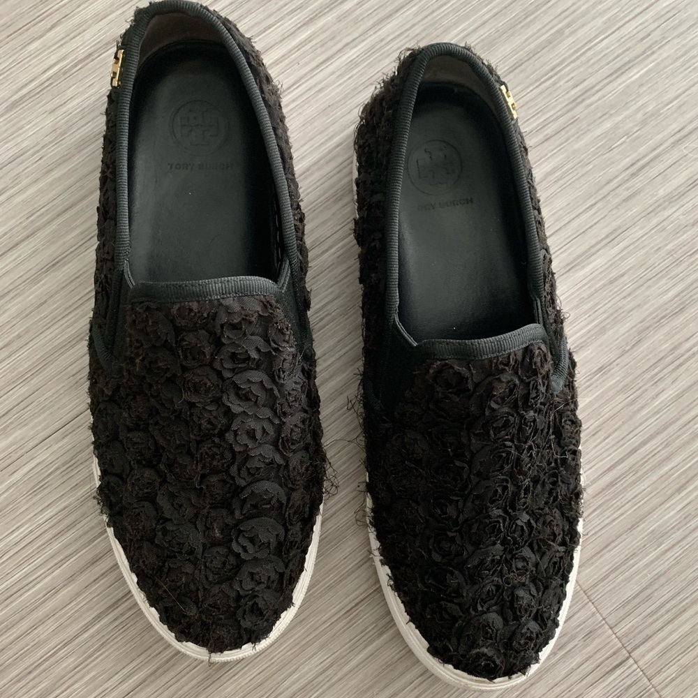 Tory Burch black slip on sneaker